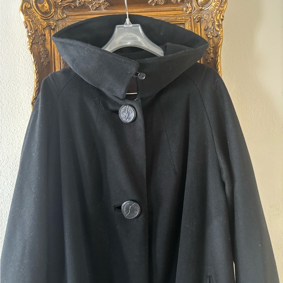 Broadlustre Vintage Black Wool Blend Coat - Picture 2 of 11